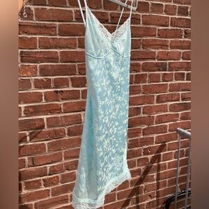 Motel Satin Slip Dress with Floral Lace Detailing